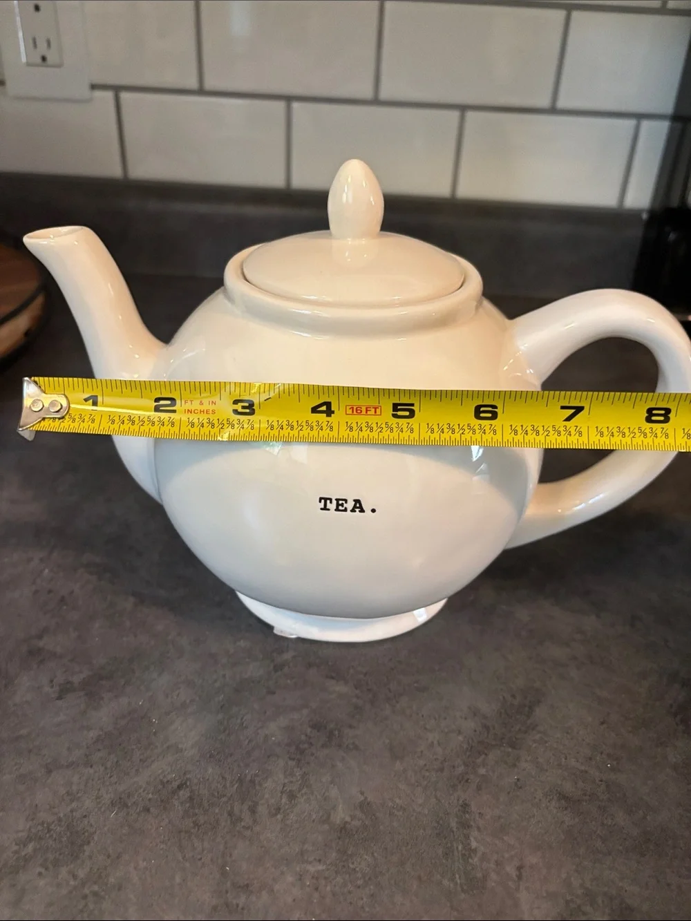 Rae Dunn White Ceramic TEA. Teapot